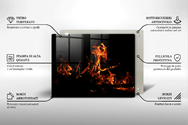 Sklenená doska na krájanie Zapáľ živý plameň