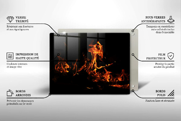 Sklenená doska na krájanie Zapáľ živý plameň