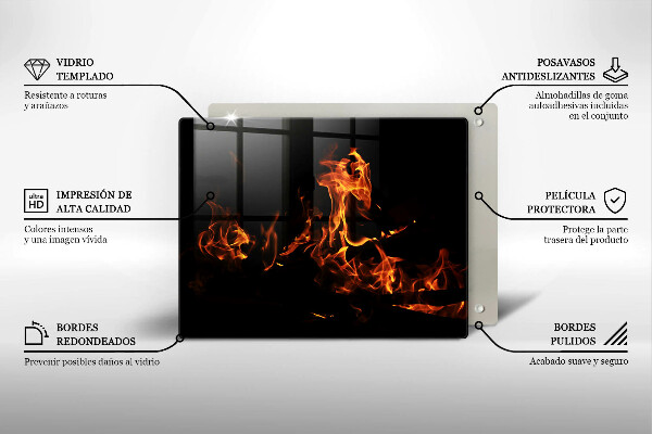 Sklenená doska na krájanie Zapáľ živý plameň