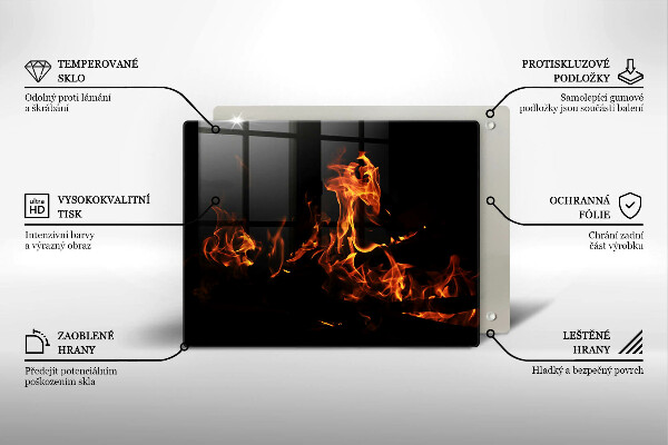 Sklenená doska na krájanie Zapáľ živý plameň