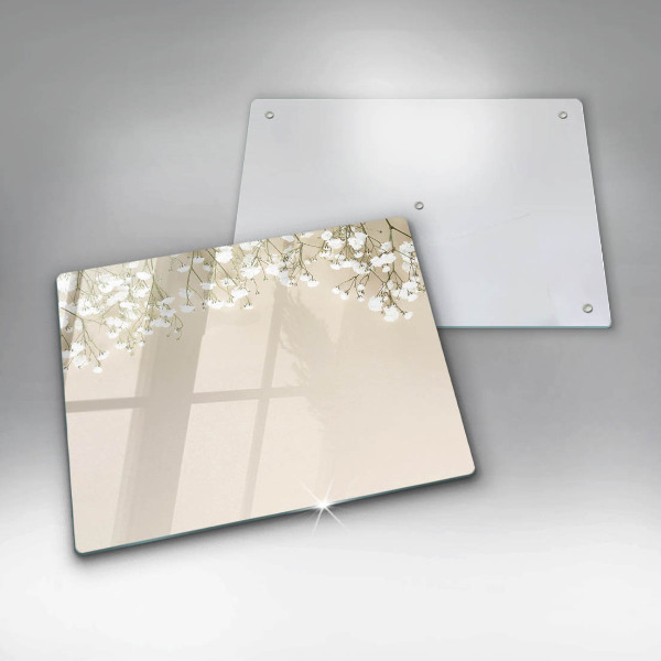 Sklenená doska na krájanie Sadrové boho kvety