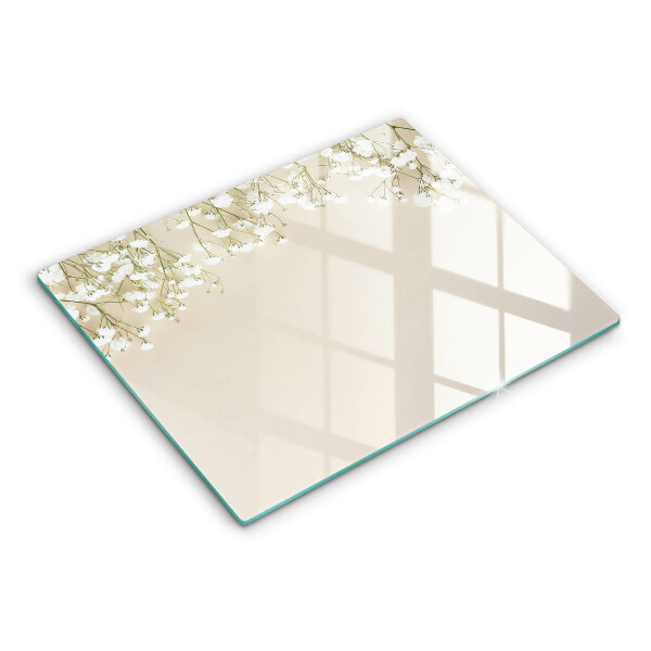 Sklenená doska na krájanie Sadrové boho kvety