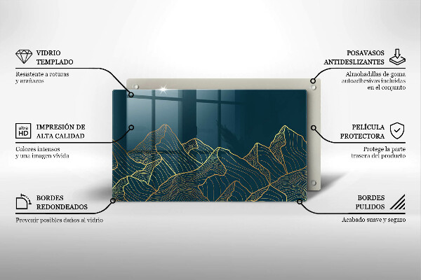 Sklenená doska na krájanie Abstraktné hory