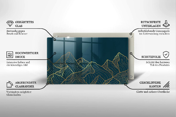 Sklenená doska na krájanie Abstraktné hory