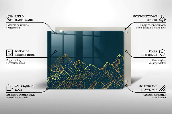 Sklenená doska na krájanie Abstraktné hory