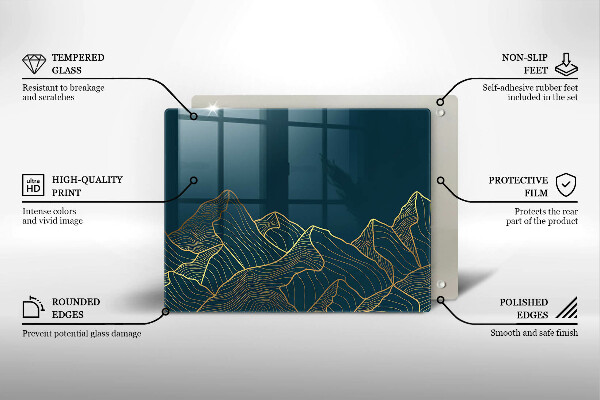 Sklenená doska na krájanie Abstraktné hory