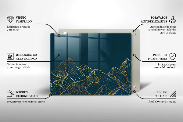 Sklenená doska na krájanie Abstraktné hory