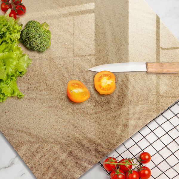 Sklenená doska na krájanie Dovolenka na pláži s pieskom