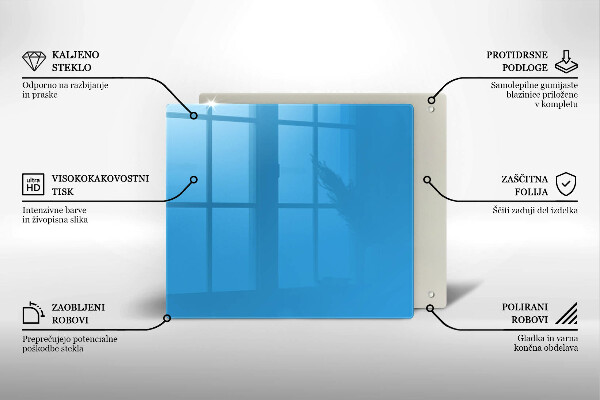 Kuchynská doska zo skla Modrá farba