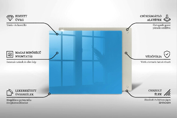 Kuchynská doska zo skla Modrá farba