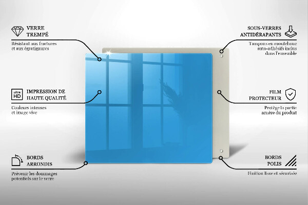 Kuchynská doska zo skla Modrá farba
