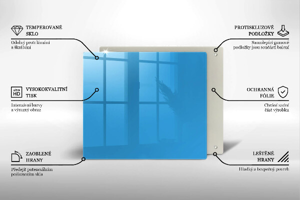 Kuchynská doska zo skla Modrá farba