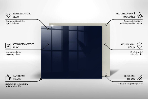 Kuchynská doska zo skla námornícka modrá