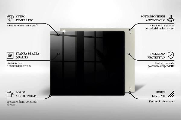 Kuchynská doska zo skla Čierna farba