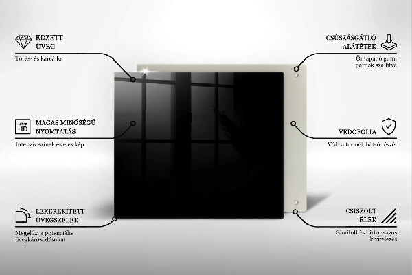 Kuchynská doska zo skla Čierna farba