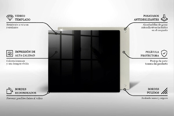Kuchynská doska zo skla Čierna farba