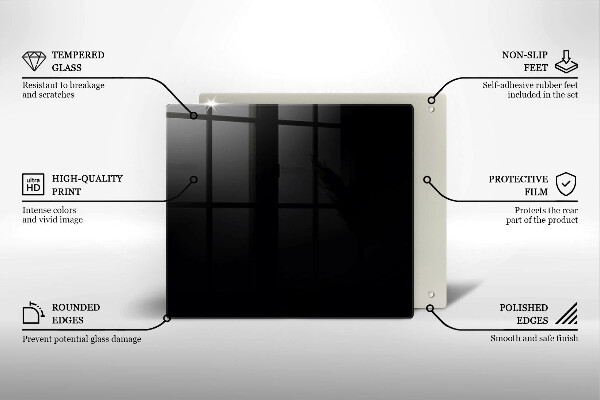 Kuchynská doska zo skla Čierna farba