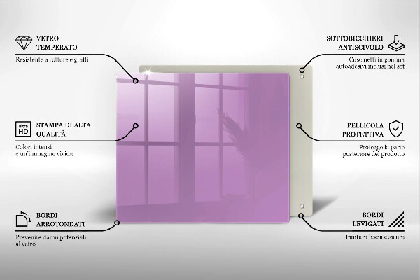 Kuchynská doska zo skla Fialová farba