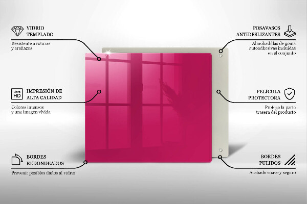Kuchynská doska zo skla Ružová farba