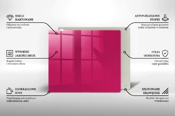 Kuchynská doska zo skla Ružová farba
