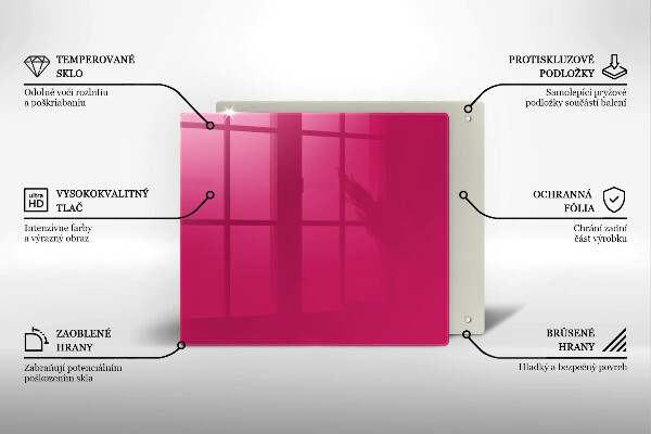 Kuchynská doska zo skla Ružová farba