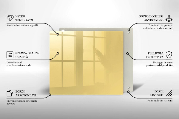 Sklenená doska na krájanie žltá