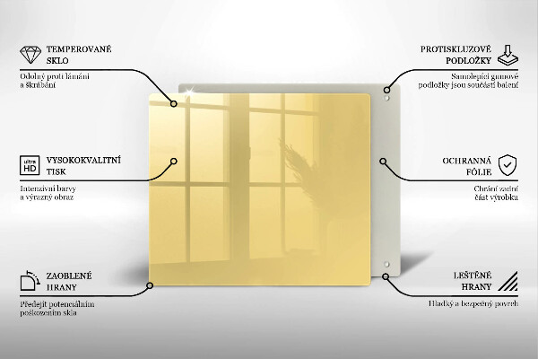 Sklenená doska na krájanie žltá