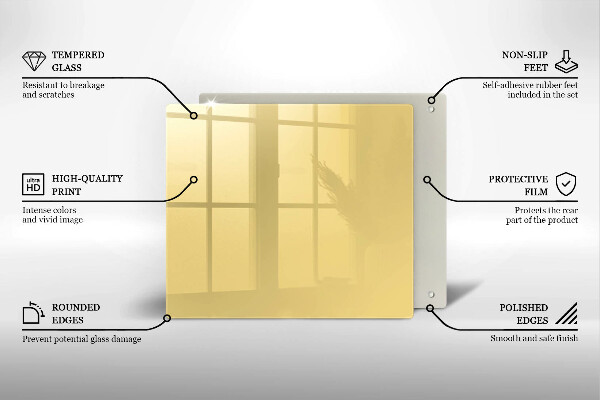 Sklenená doska na krájanie žltá