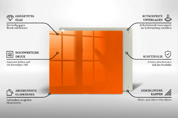 Sklenená doska na krájanie oranžová farba