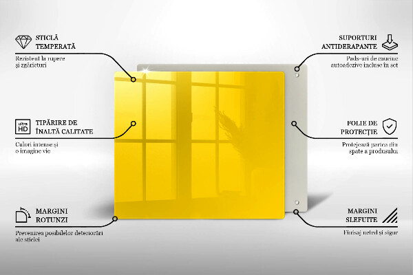Sklenená doska na krájanie žltá