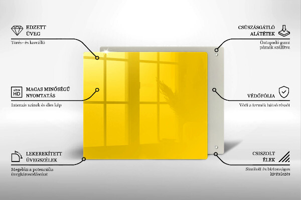 Sklenená doska na krájanie žltá