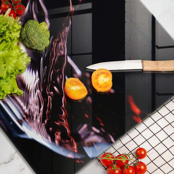 Sklenená doska na krájanie Pohárik červeného vína