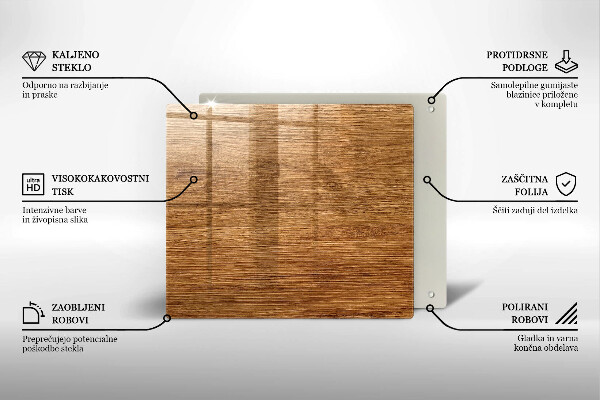 Sklenená doska na krájanie Textúra drevenej dosky