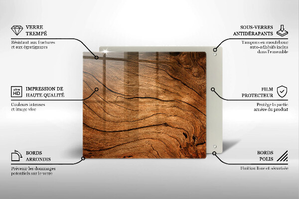 Sklenená doska na krájanie Textúra drevenej dosky