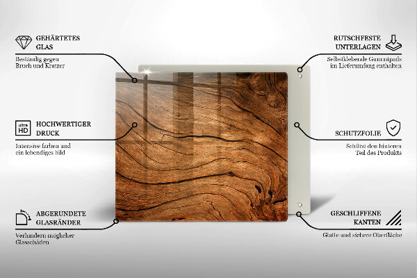 Sklenená doska na krájanie Textúra drevenej dosky