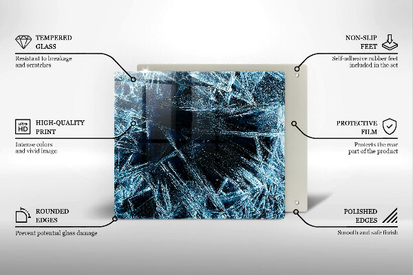 Sklenená doska na krájanie Štruktúra ostrého ľadu