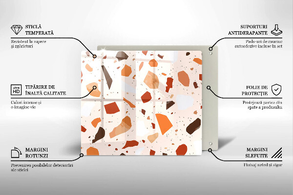 Sklenená doska na krájanie Dekoratívna kamenina
