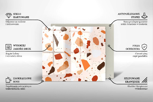 Sklenená doska na krájanie Dekoratívna kamenina