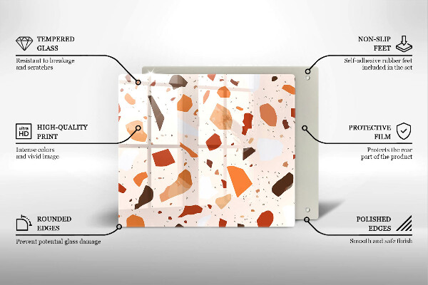 Sklenená doska na krájanie Dekoratívna kamenina