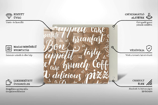 Sklenená doska na krájanie Bon appetit titulky