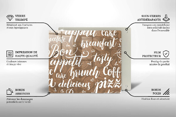 Sklenená doska na krájanie Bon appetit titulky
