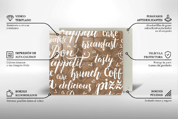 Sklenená doska na krájanie Bon appetit titulky