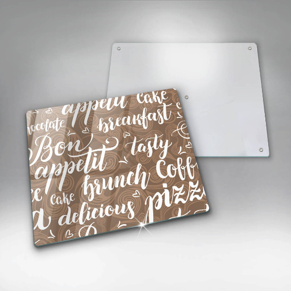 Sklenená doska na krájanie Bon appetit titulky