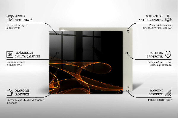 Sklenená doska na krájanie Abstraktné línie
