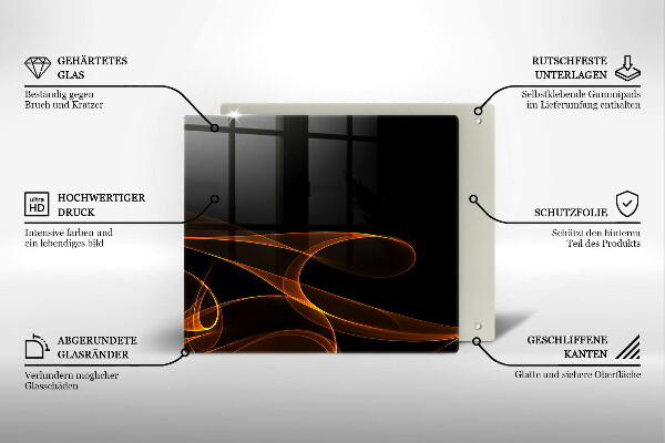 Sklenená doska na krájanie Abstraktné línie