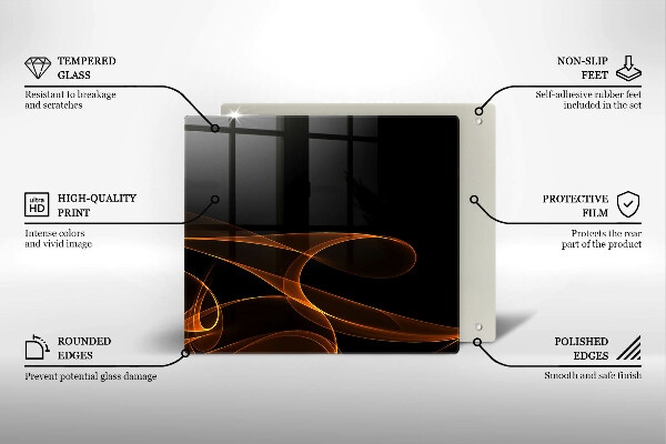 Sklenená doska na krájanie Abstraktné línie