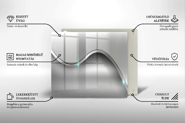 Sklenená doska na krájanie Kovová abstrakcia