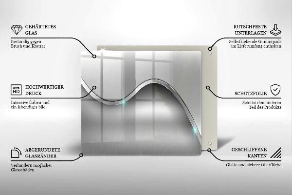 Sklenená doska na krájanie Kovová abstrakcia