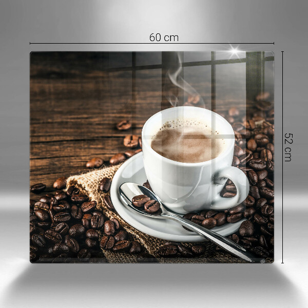 Sklenená doska na krájanie Šálka a kávové zrná