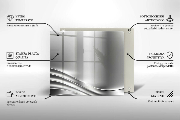 Sklenená doska na krájanie Kovová konštrukcia